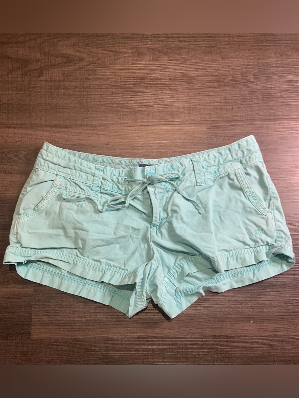 American Eagle Outfitters Light Mint Drawstring Athletic Shorts
